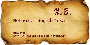 Notheisz Boglárka névjegykártya